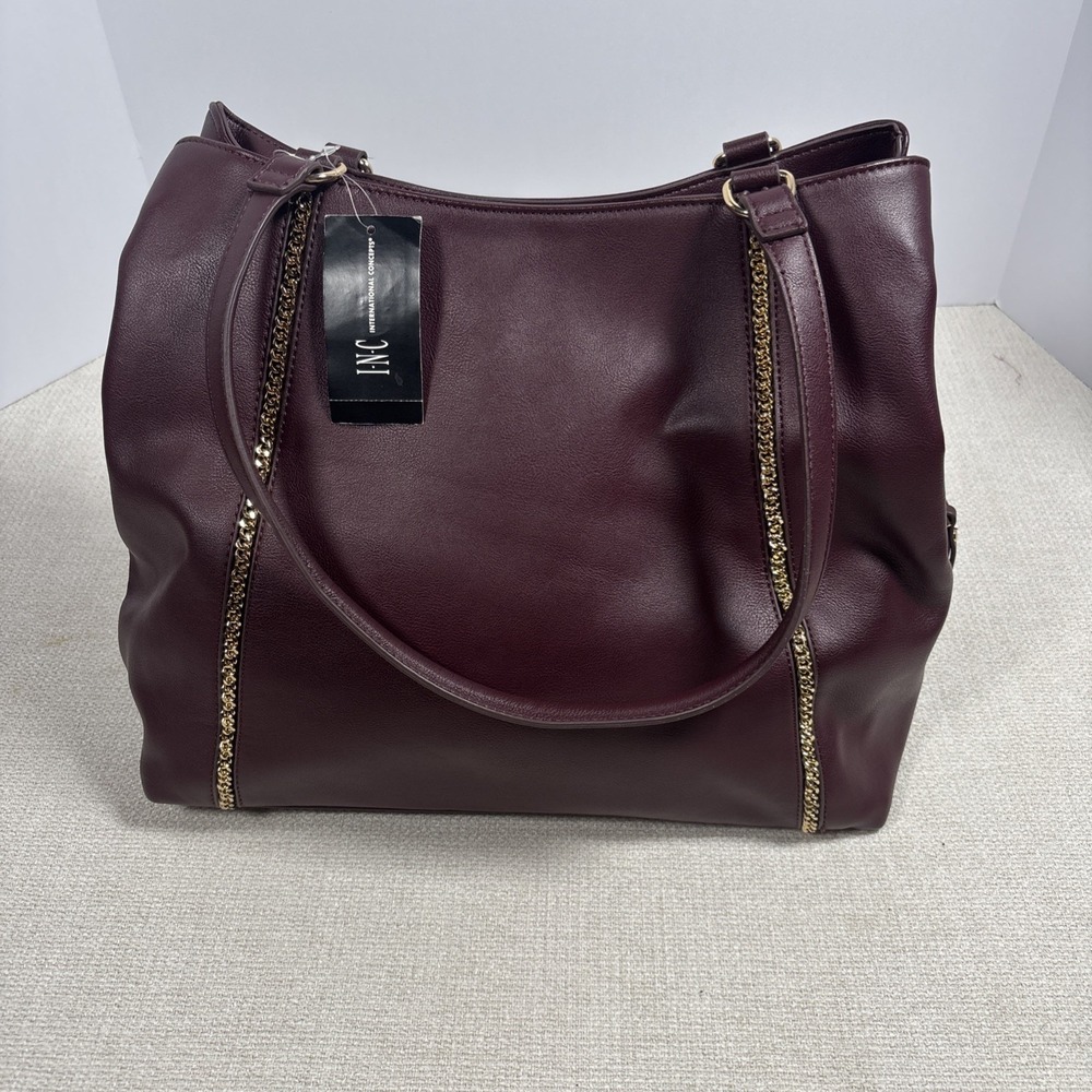 INC international concepts Burgundy Synthetic  Large Tote Bag
